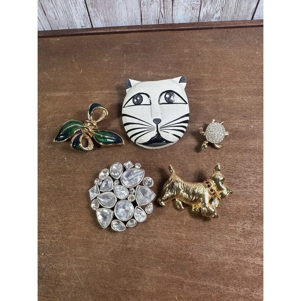 Vintage & Modern  Costume Jewelry Brooches NAPIER KC‎ Scottie Dog Turtle